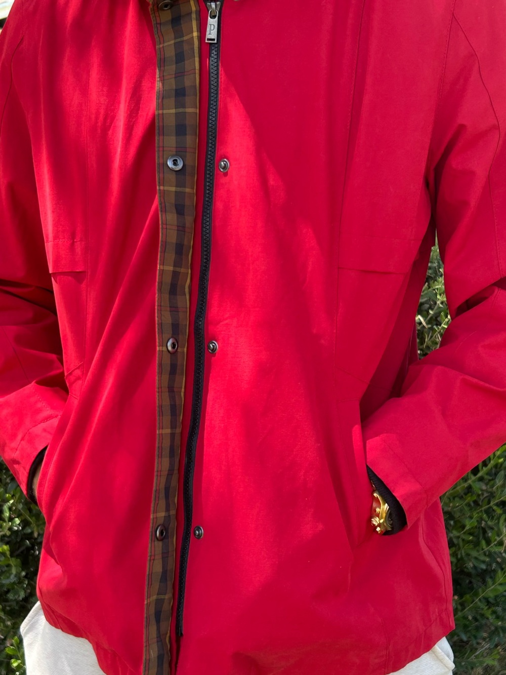 Pendleton Women’s red Hooded Parka/Jacket. Zip/Snap Closure & Plaid Lining. XL